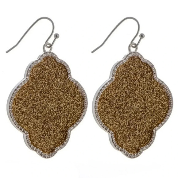 Boutique moroccan shape earring with glitter - Picture 1 of 1